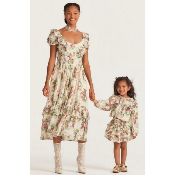 💕LOVESHACKFANCY💕 Billie Skirt ~ Shining Gemstone Floral Print Girls 2-3 Y NWT - Picture 9 of 16